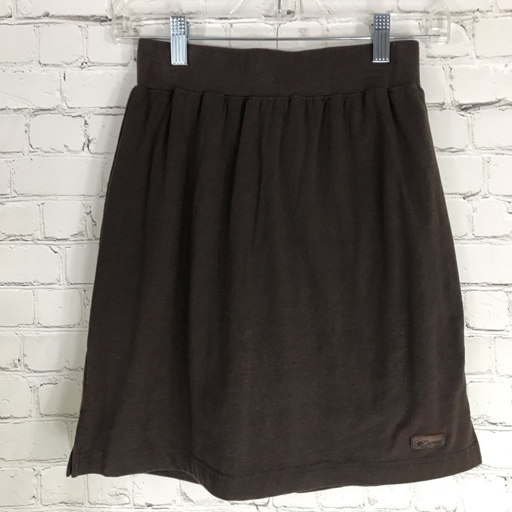 Curves Brown Athletic Skirt with Attached Shorts